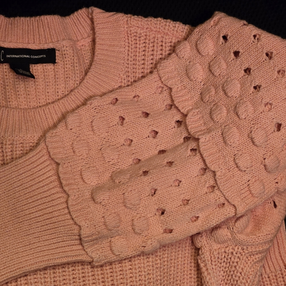 INC International Concepts Peach sweater L